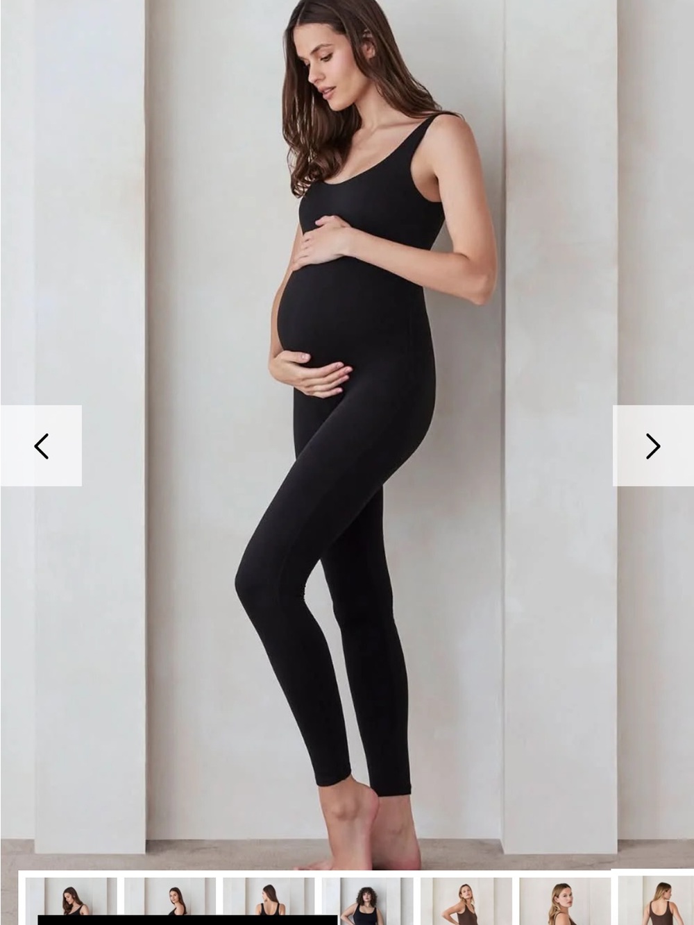 Maternity Black Scoop-Neck Slim Jumpsuit